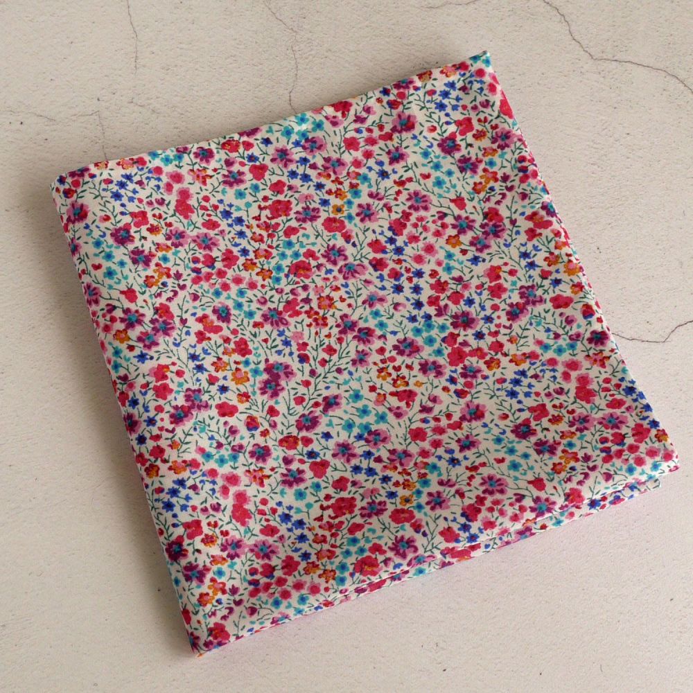 Mens multicoloured floral pocket square - Liberty tana lawn Phoebe