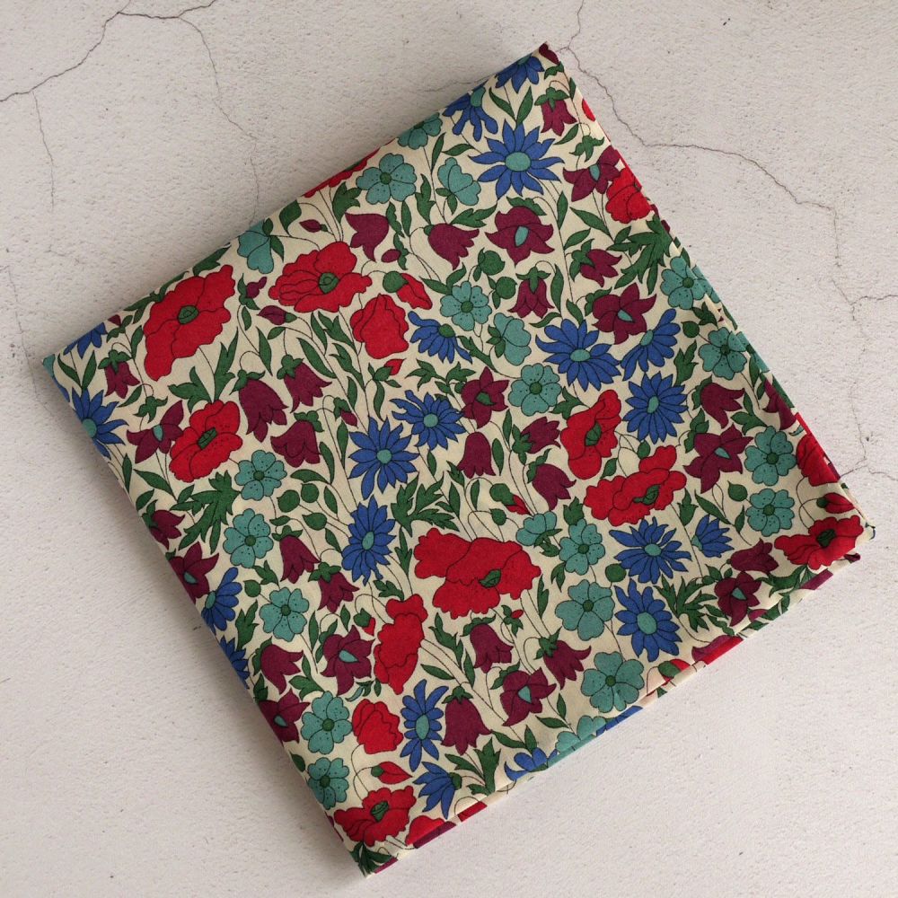 Floral Liberty pocket square - Poppy and Daisy