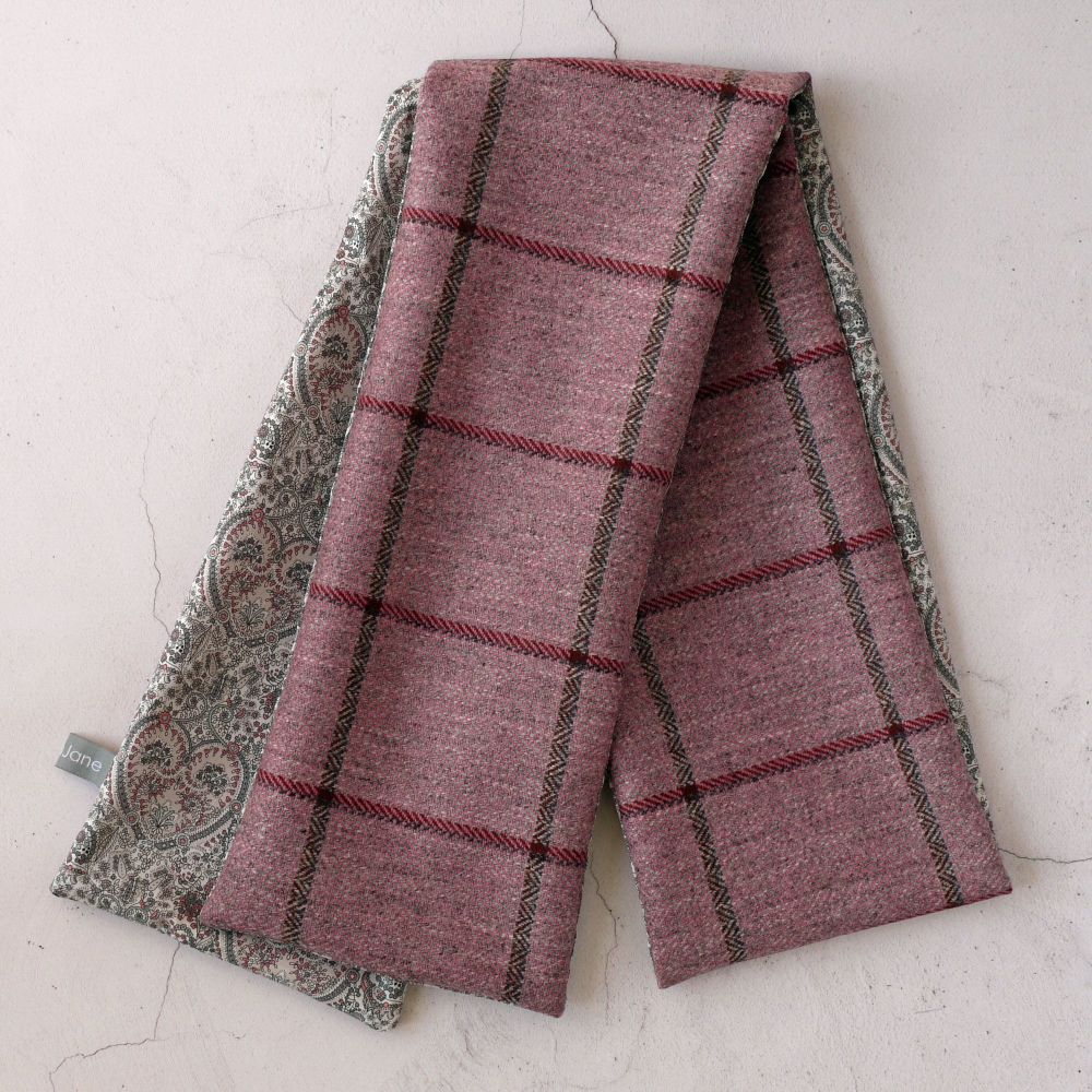 Pink check tweed and Liberty Kitty Grace paisley scarf