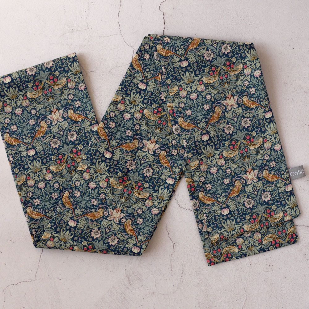 Liberty Strawberry Thief green long slim scarf