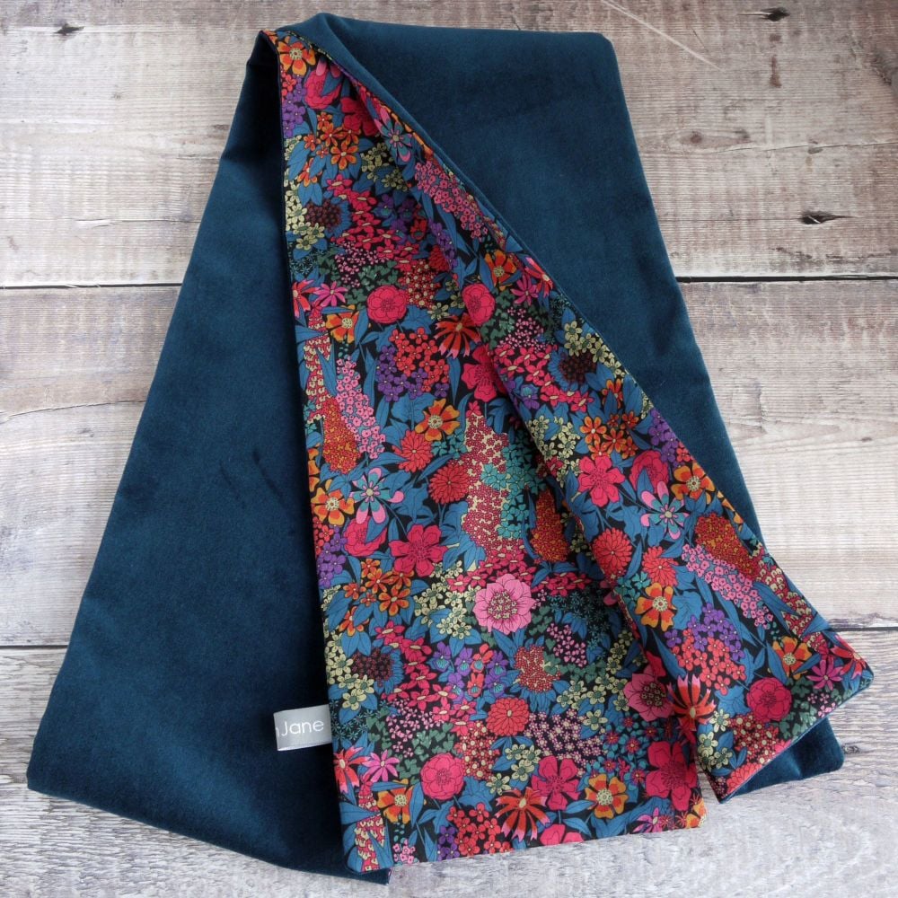 Liberty Ciara and Teal Velveteen Scarf