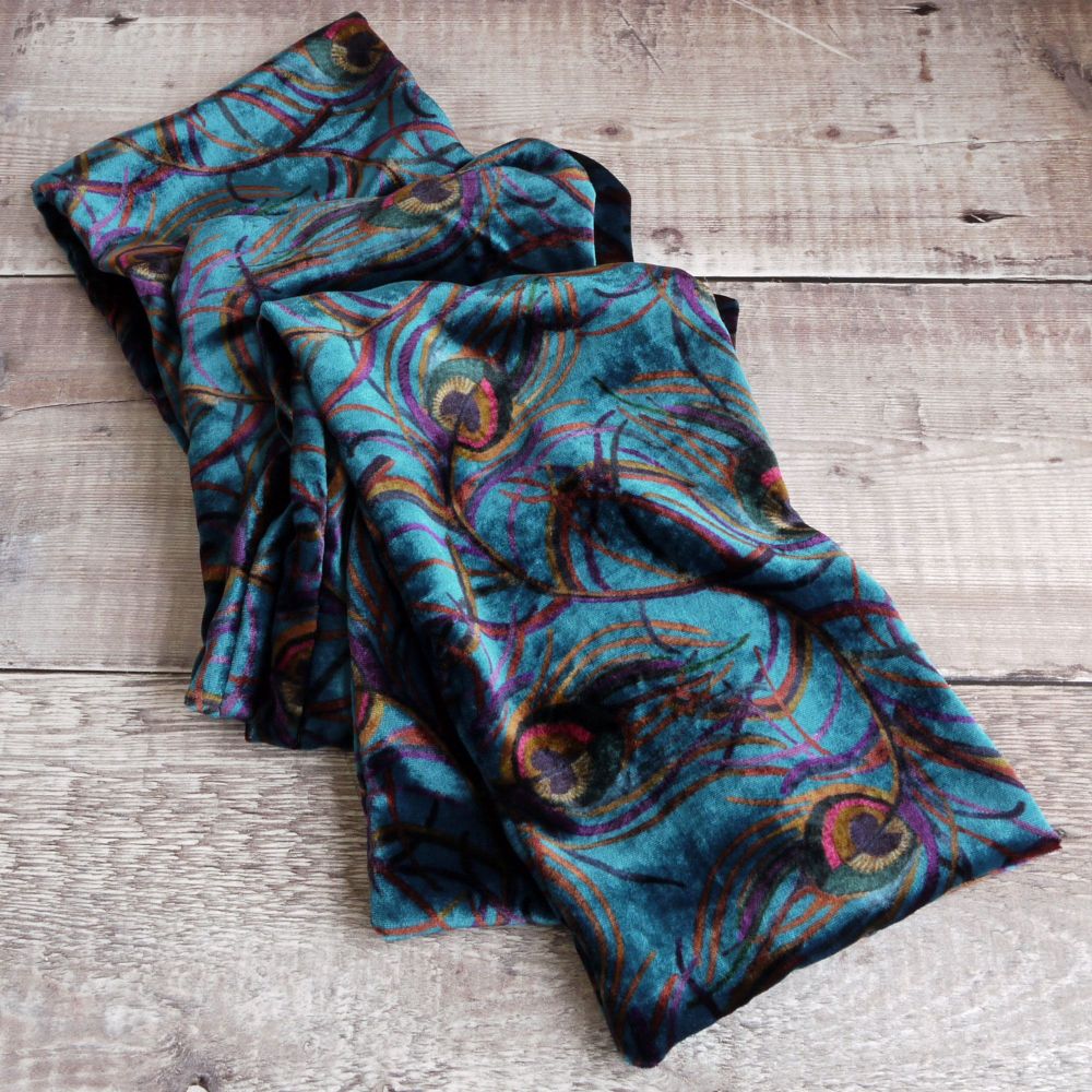 Liberty Isadora teal silk velvet scarf
