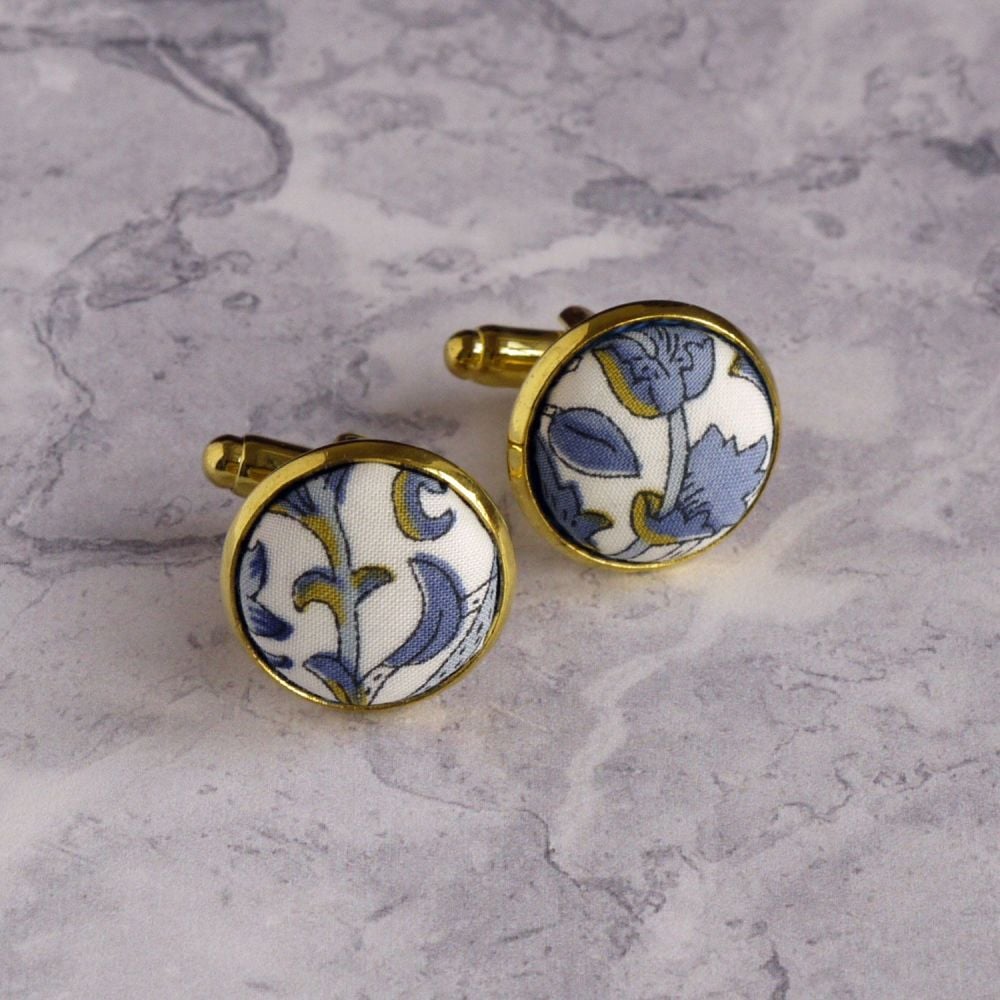 Liberty design Lodden cufflinks - Lodden blue and gold