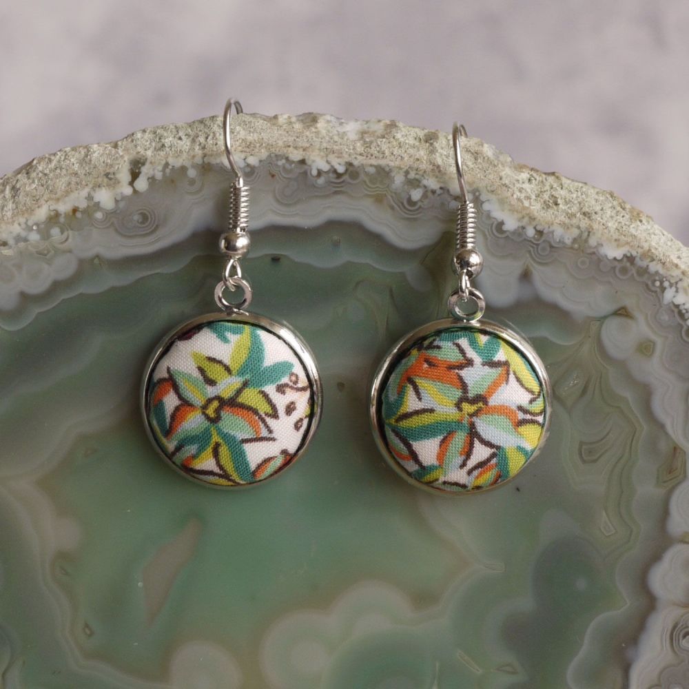 Liberty print earrings - A Castle Garden