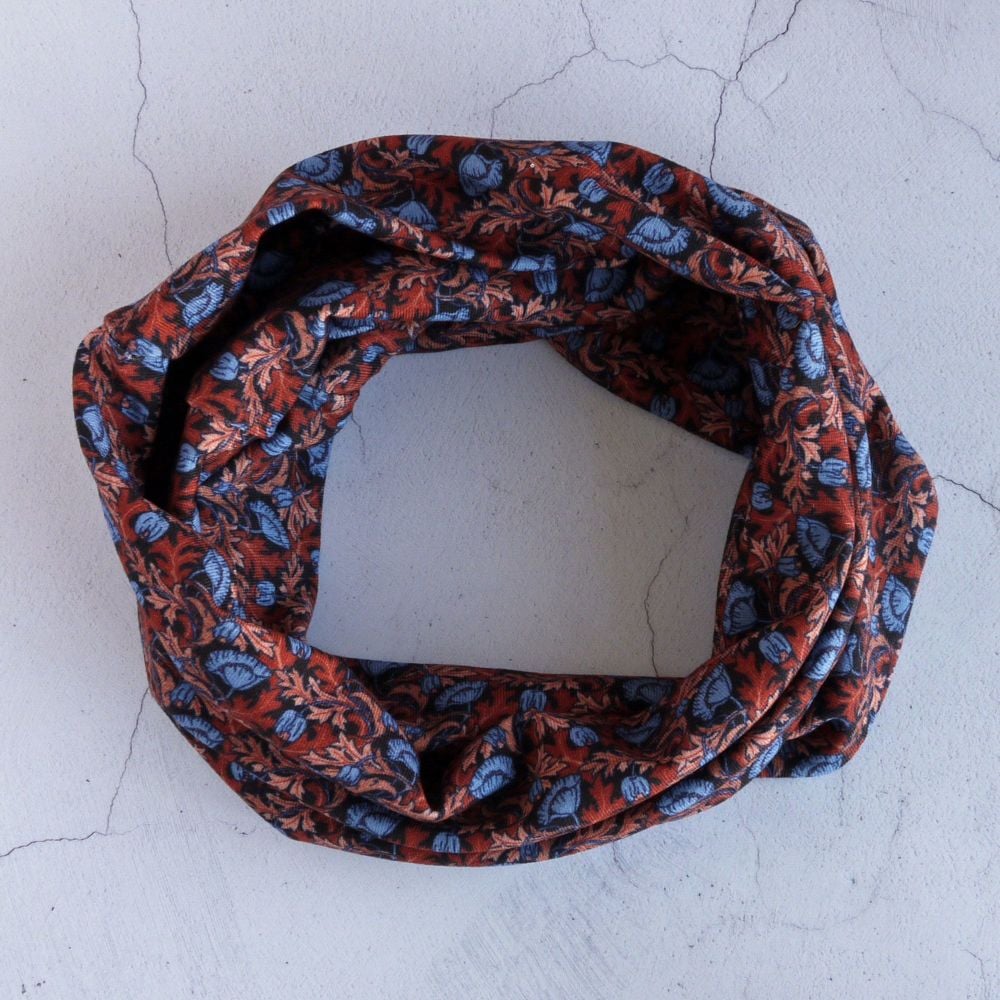 Liberty jersey circle scarf - Plume Poppy