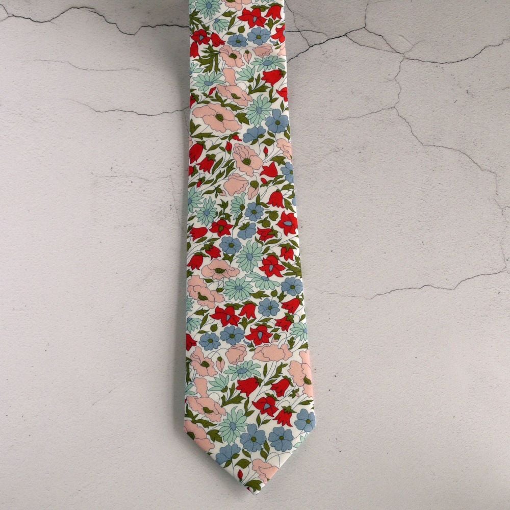 Floral Liberty print tie - Poppy and Daisy multicolour