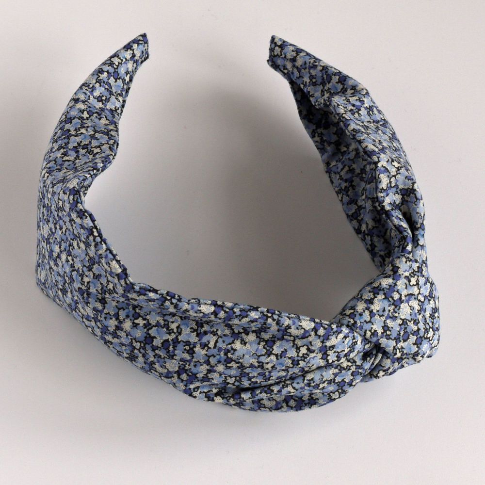 Liberty of London fabric hairband - Pepper blue knot
