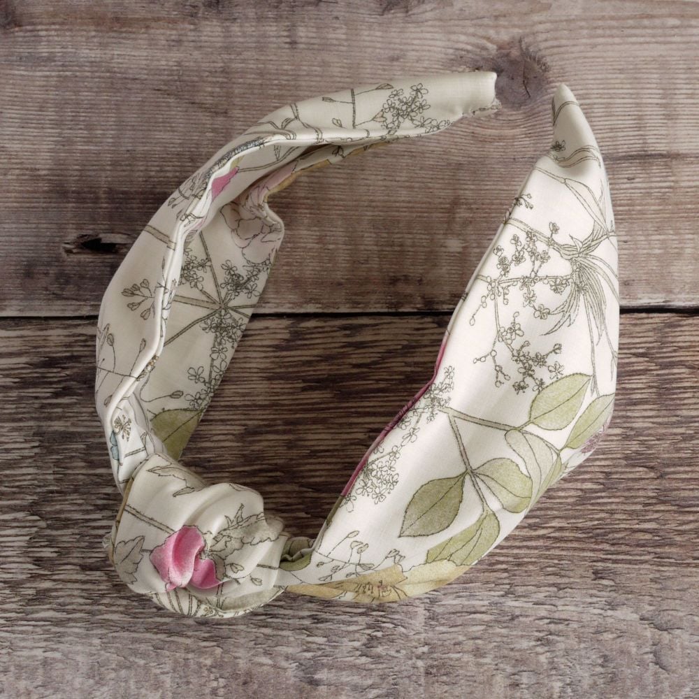 Floral Liberty of London fabric hairband - Irma knot