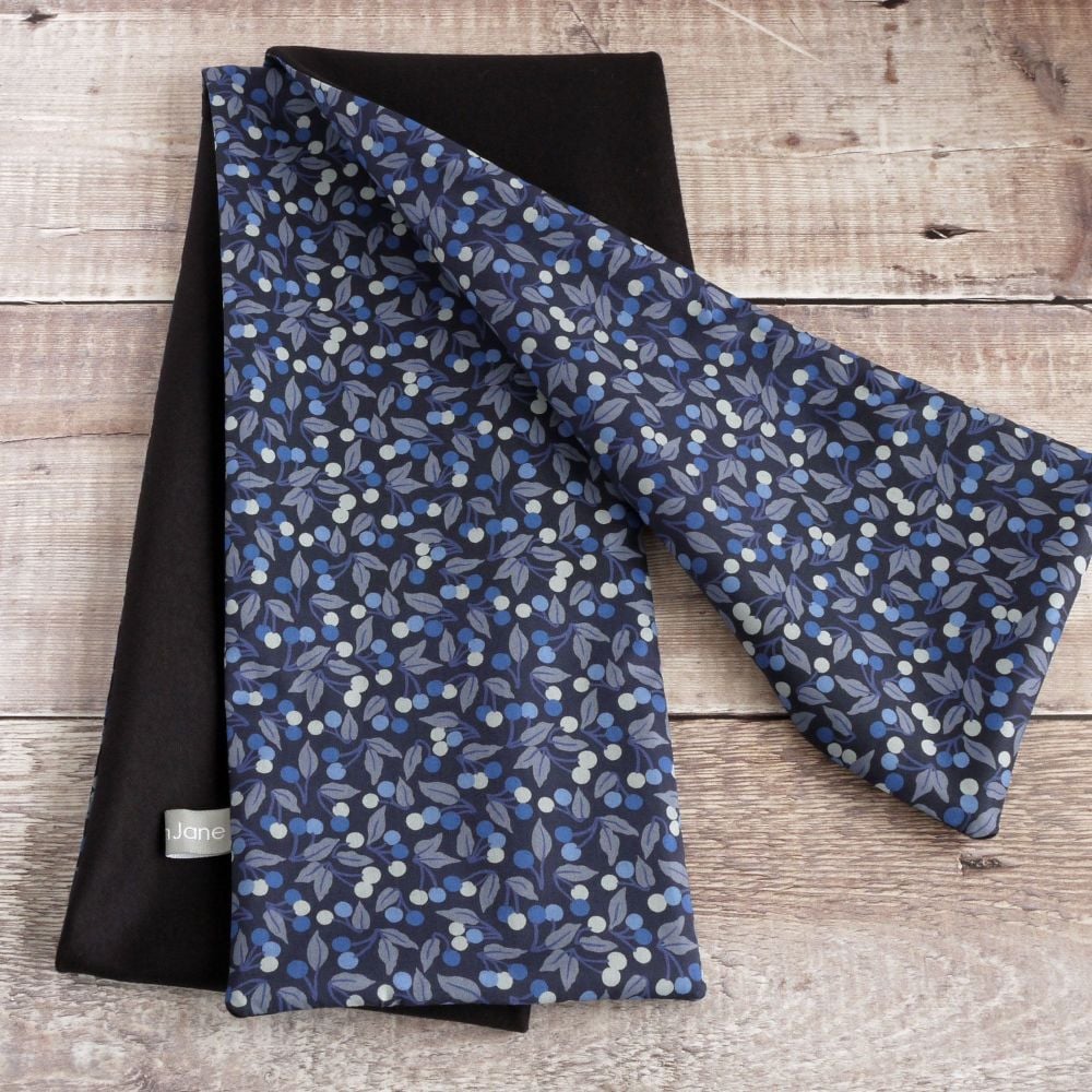 Navy cashmere Melton and Liberty Cherry Drop scarf
