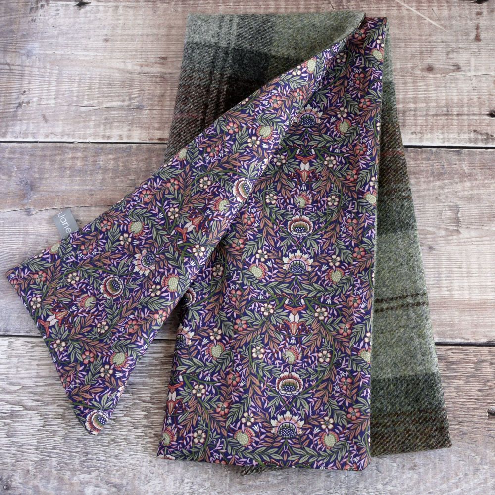 Plaid tweed and Liberty Peach Porter scarf