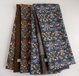 Tweed-and-Strawberry Thief scarves