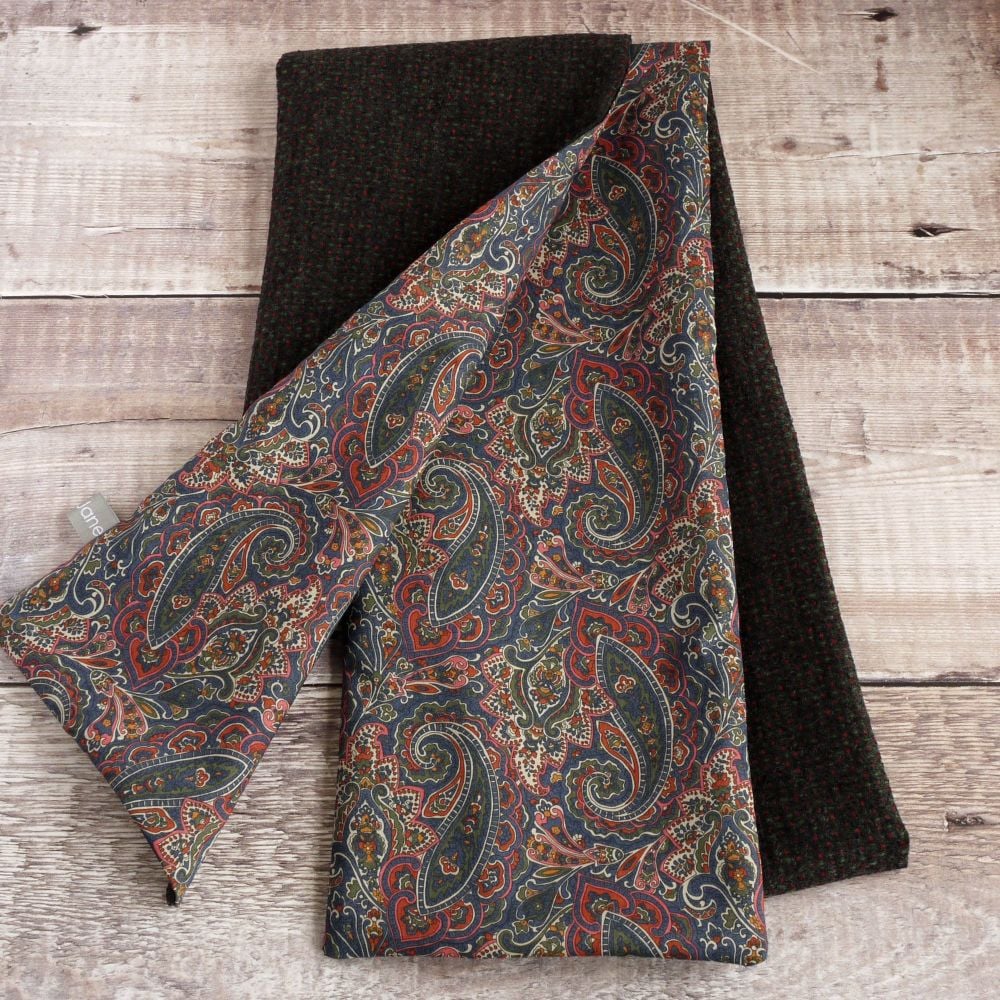 Wool with Liberty paisley lawn scarf