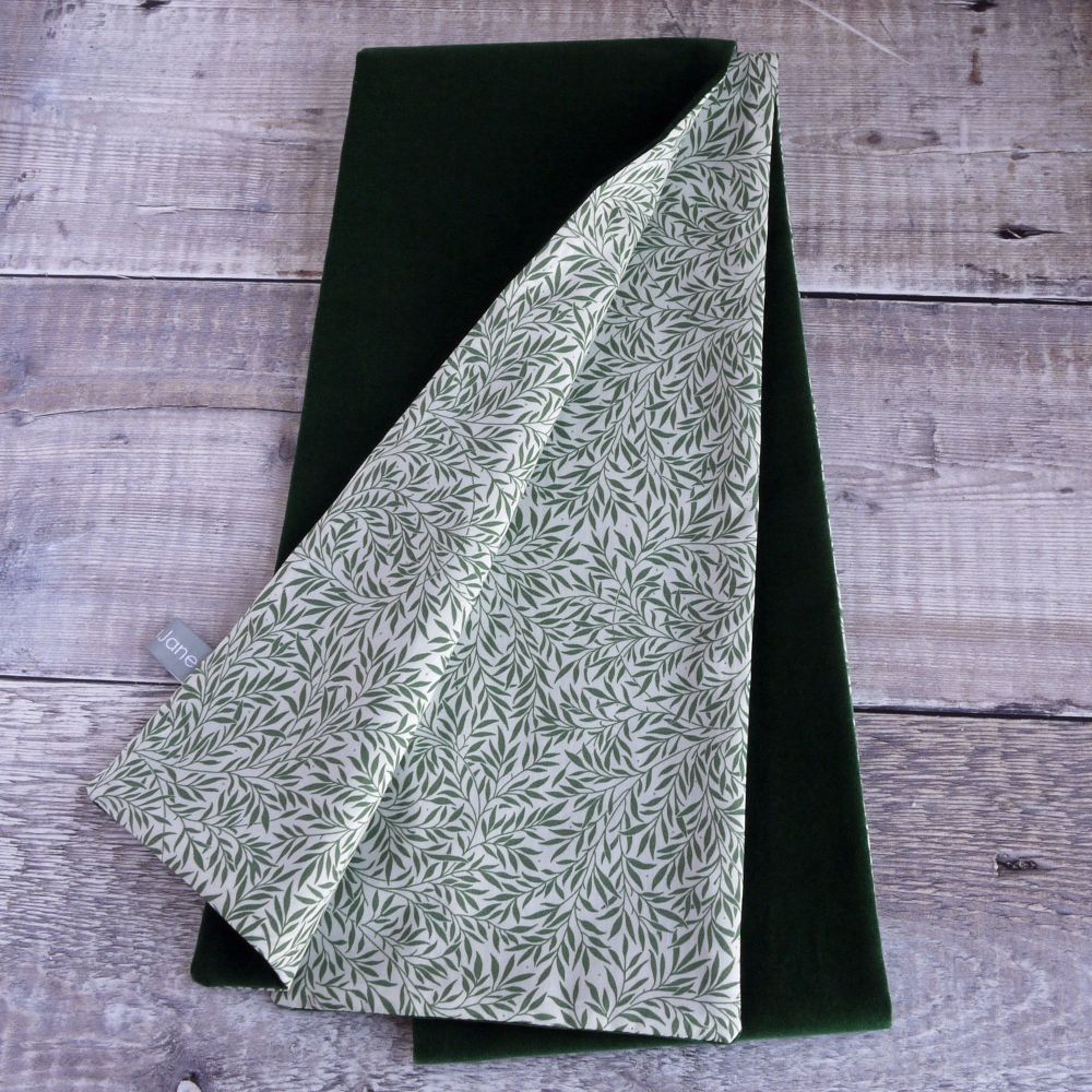 Green velveteen and Liberty Willow Wood scarf
