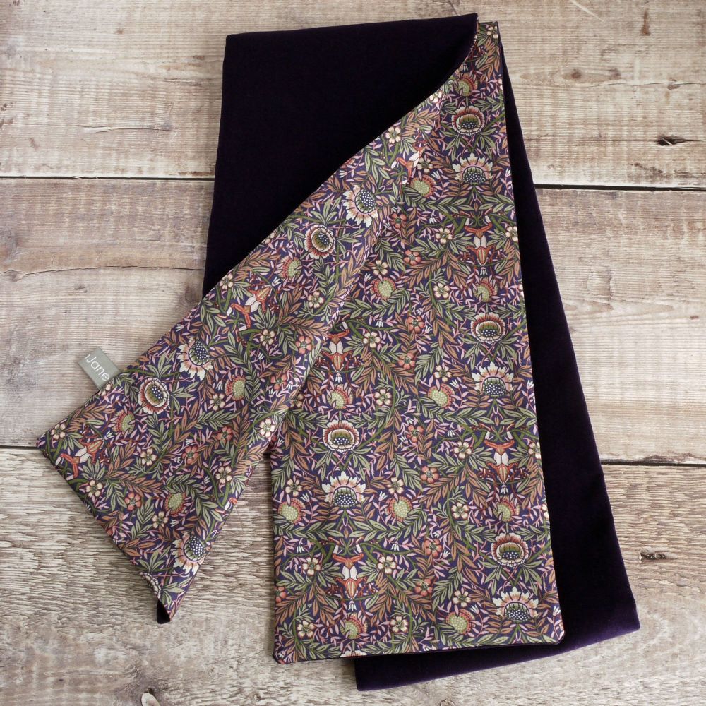 Purple velveteen and Liberty Peach Porter scarf