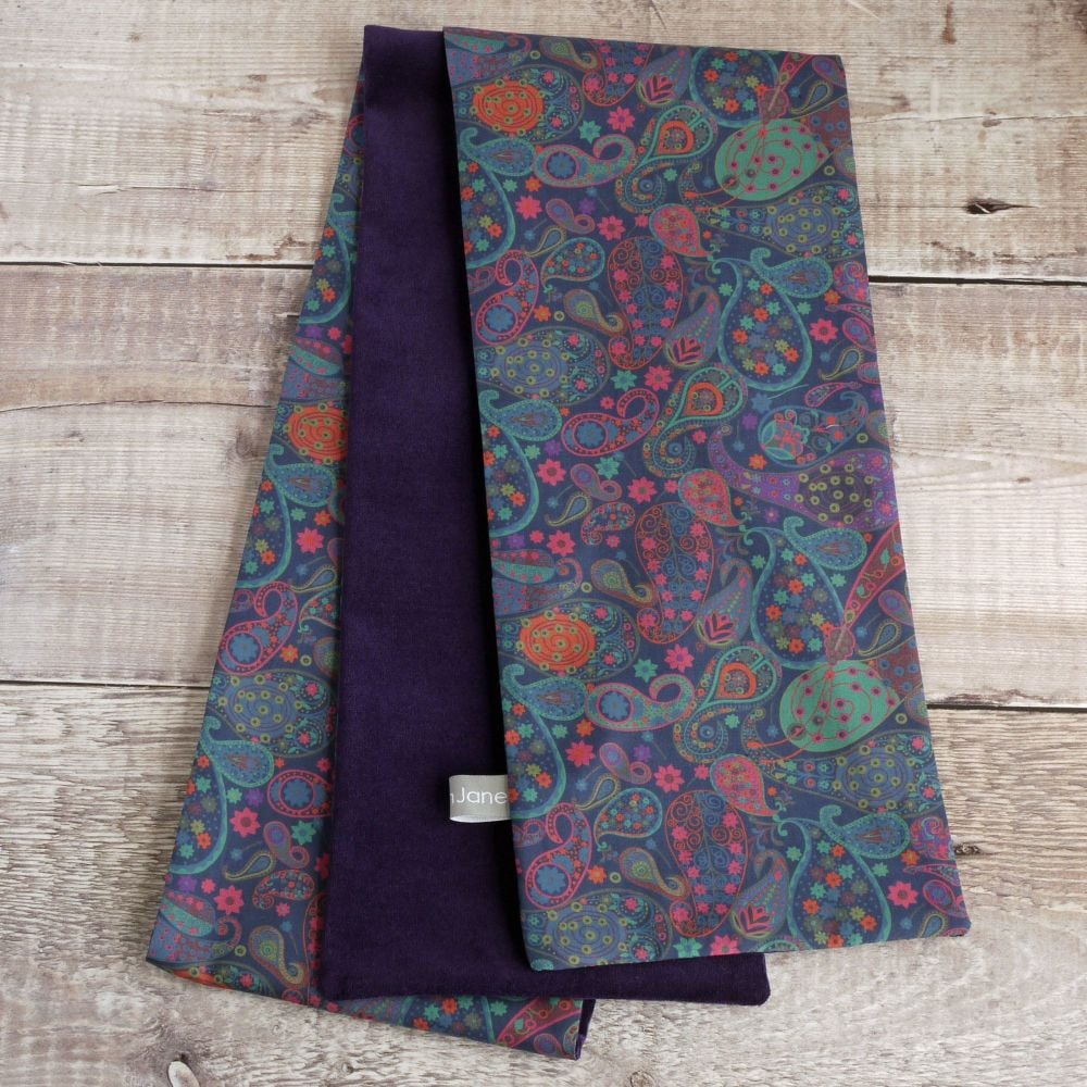 Purple velveteen and Liberty paisley scarf