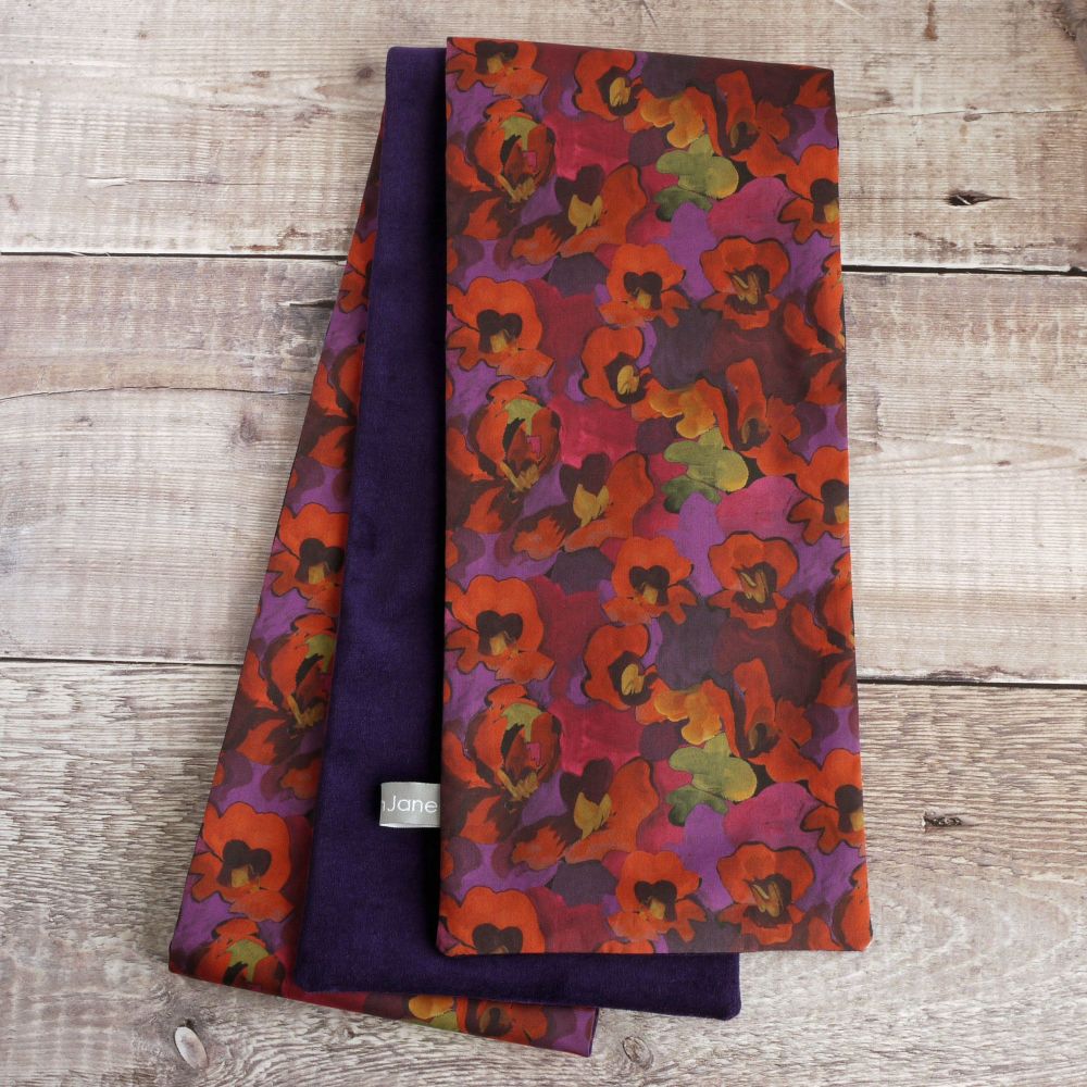 Purple velveteen and Liberty Jemma Rose Scarf