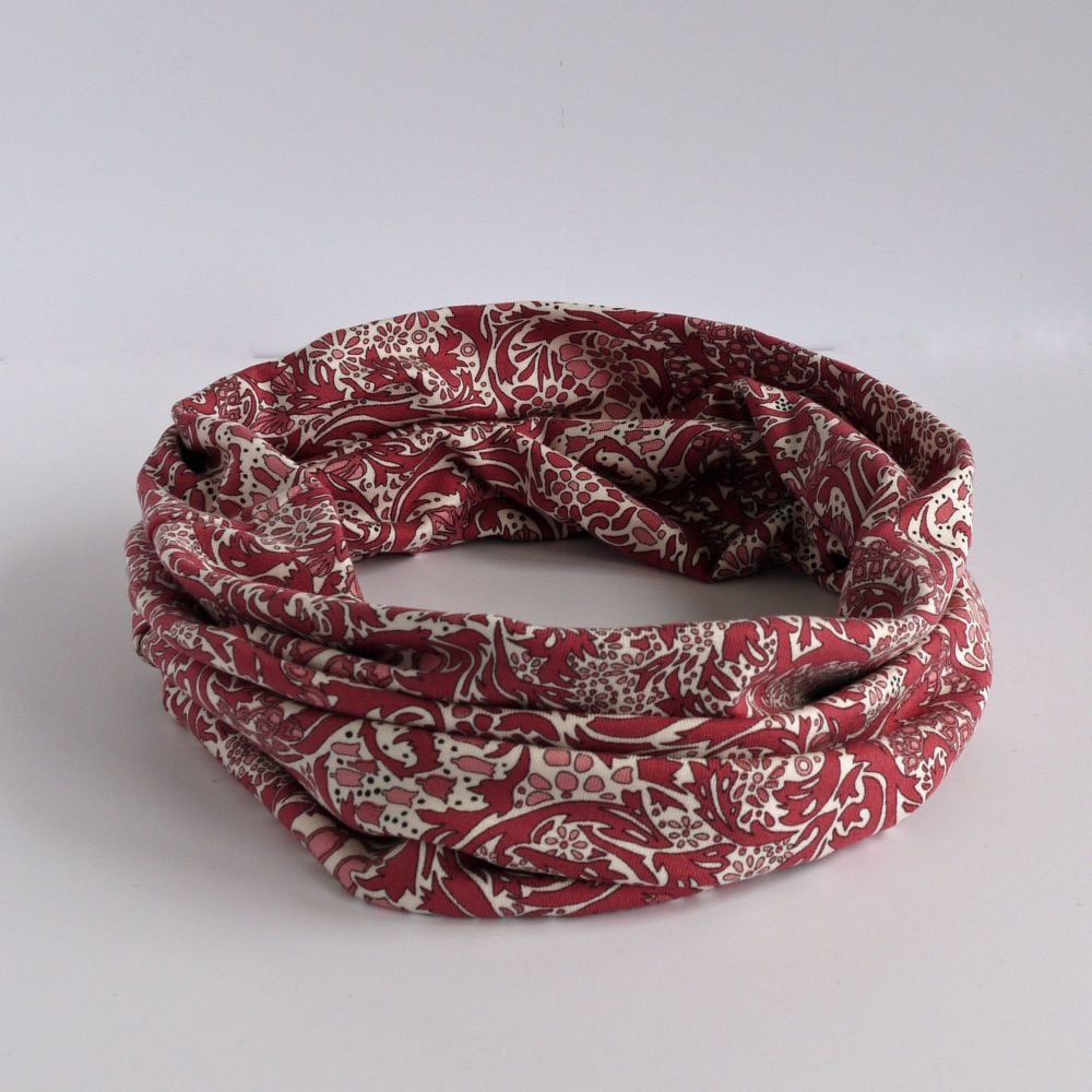 Jersey circle scarf - Trev pink - made from Liberty fabric
