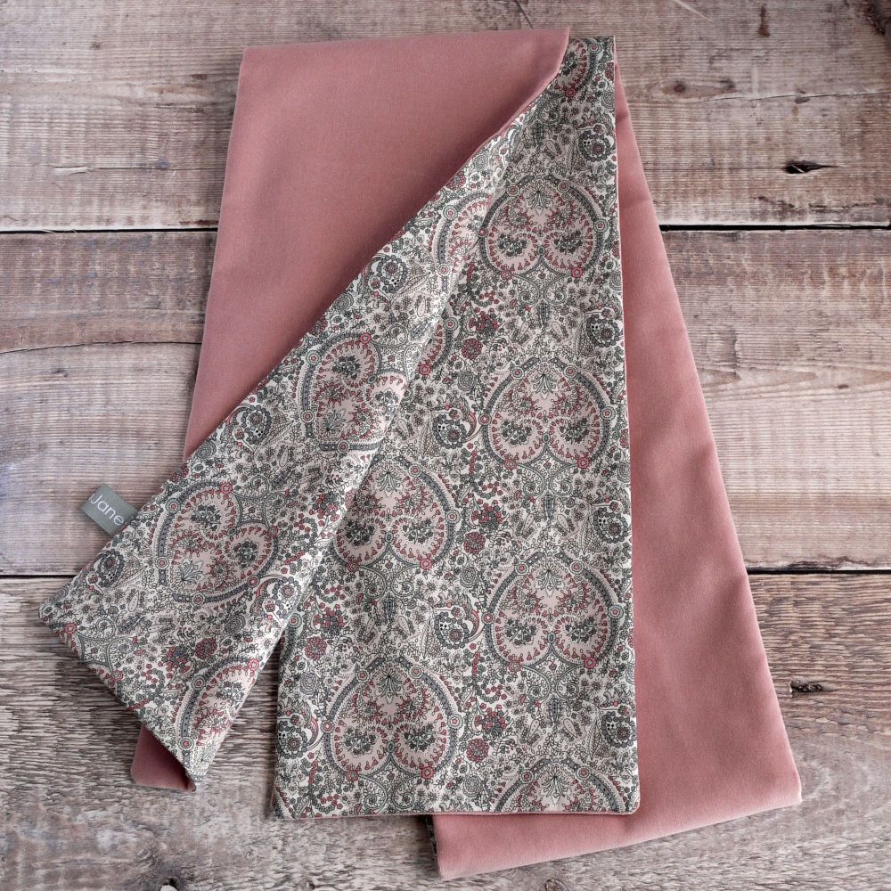 Dusty pink velvet and Liberty paisley scarf