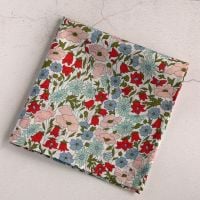 Floral pocket square - Liberty print Poppy & Daisy pink