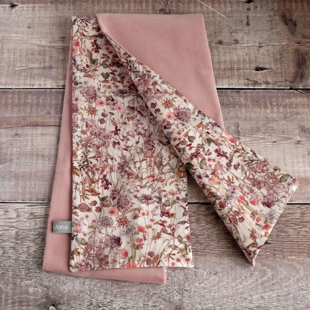 Dusty pink velvet and Liberty Wild Flowers scarf