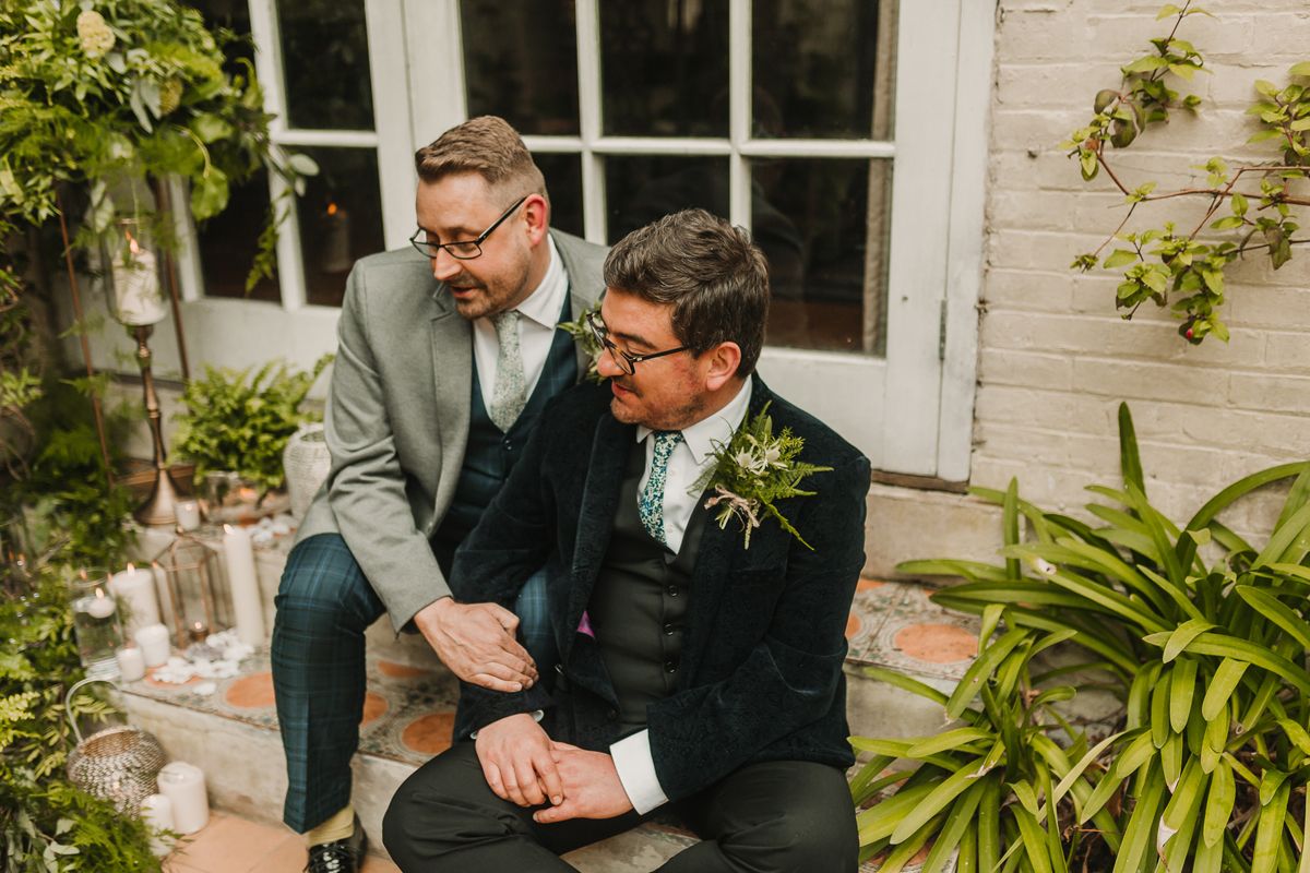 Liberty print ties for same sex wedding