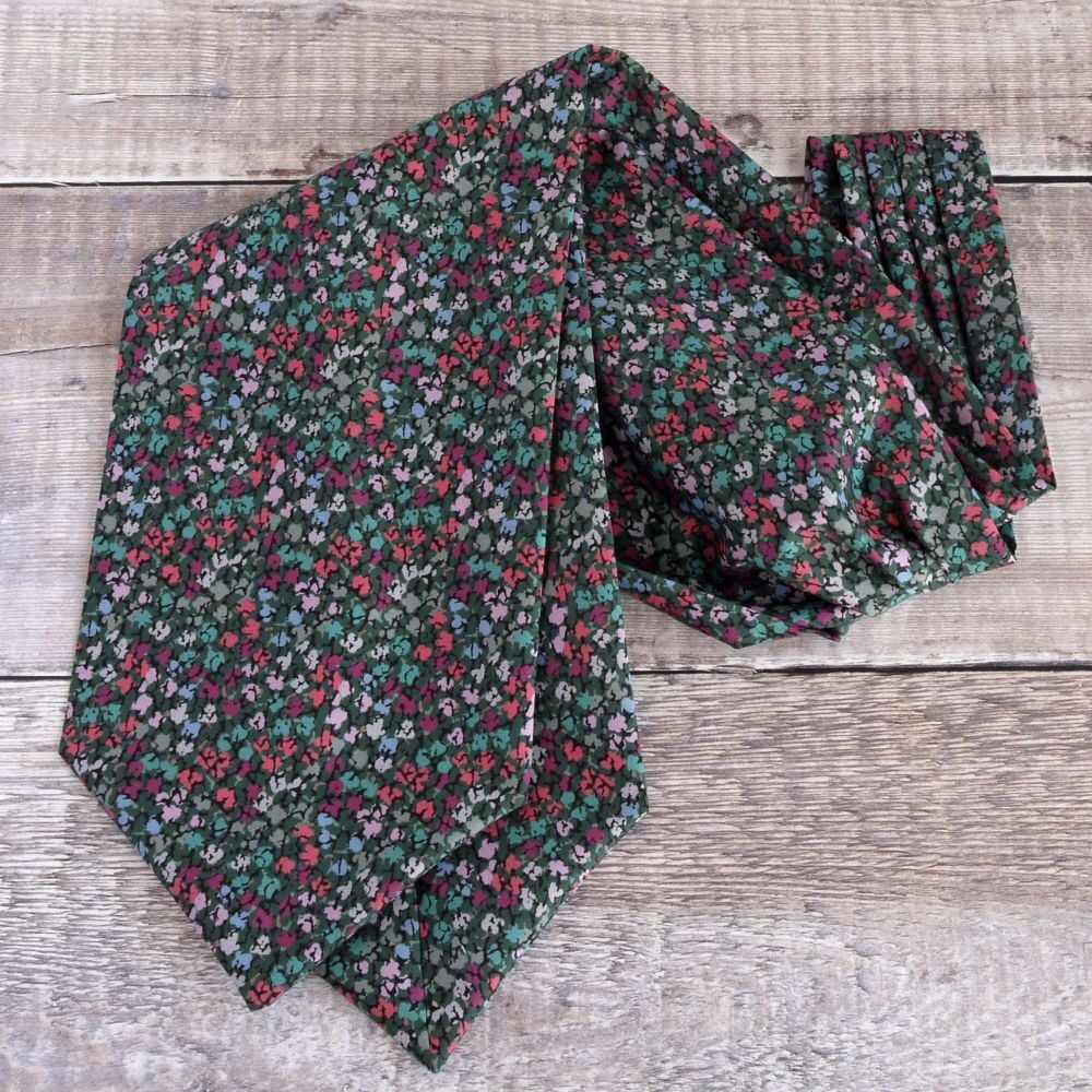 Gizmo blue cravat made with Liberty fabric