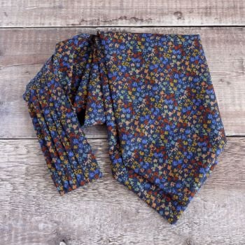 Gizmo blue cravat made with Liberty fabric