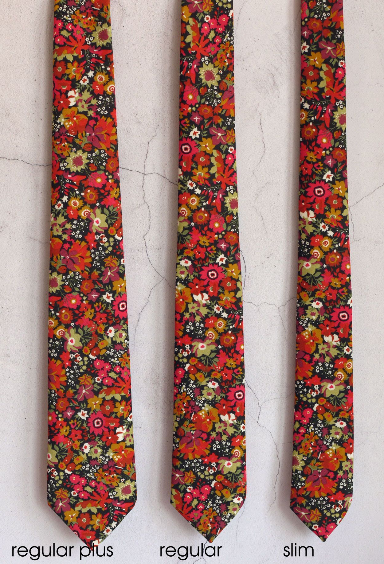 3 widths of Liberty print ties available from CatkinJane