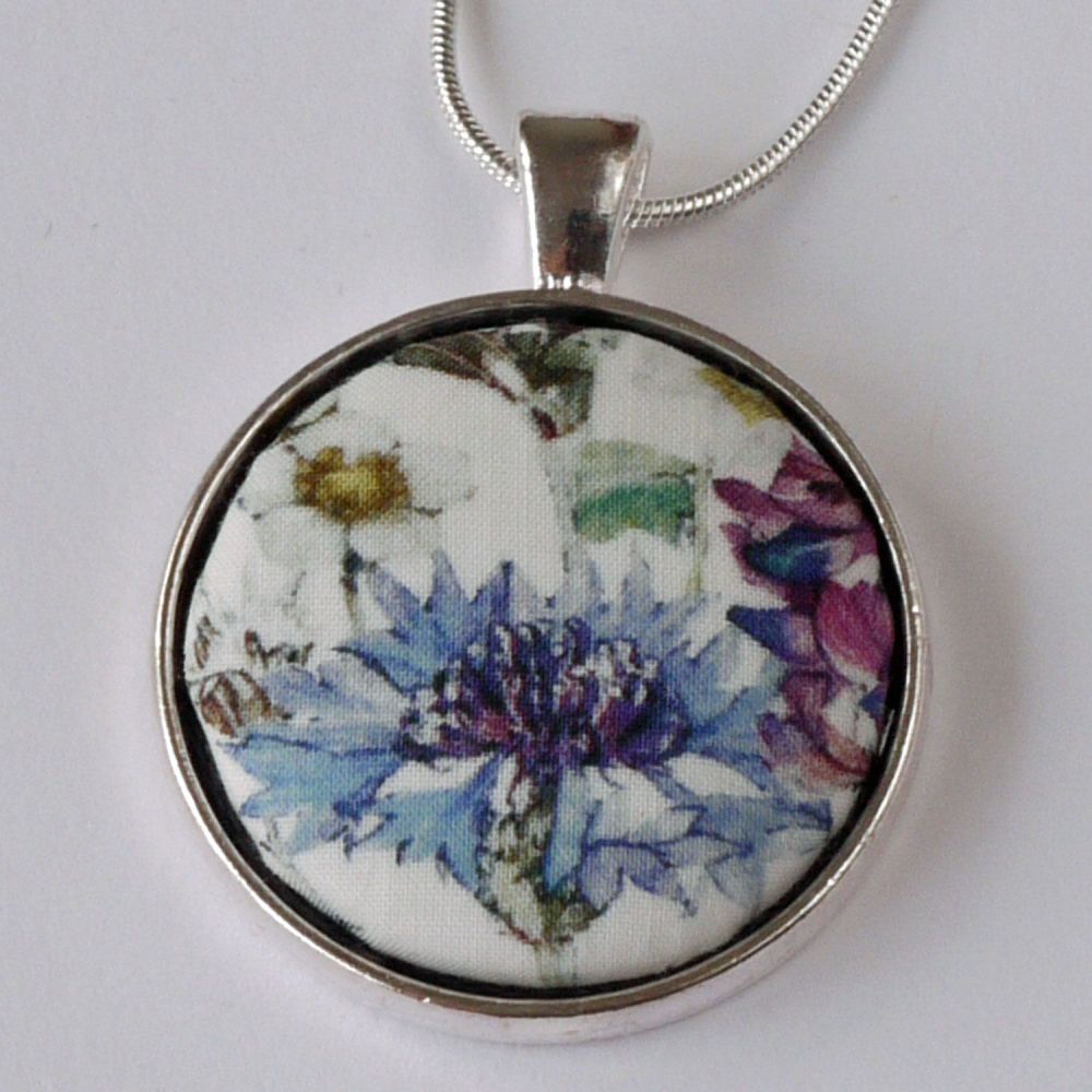 Floral pendant - made with Liberty Wild Flowers fabric