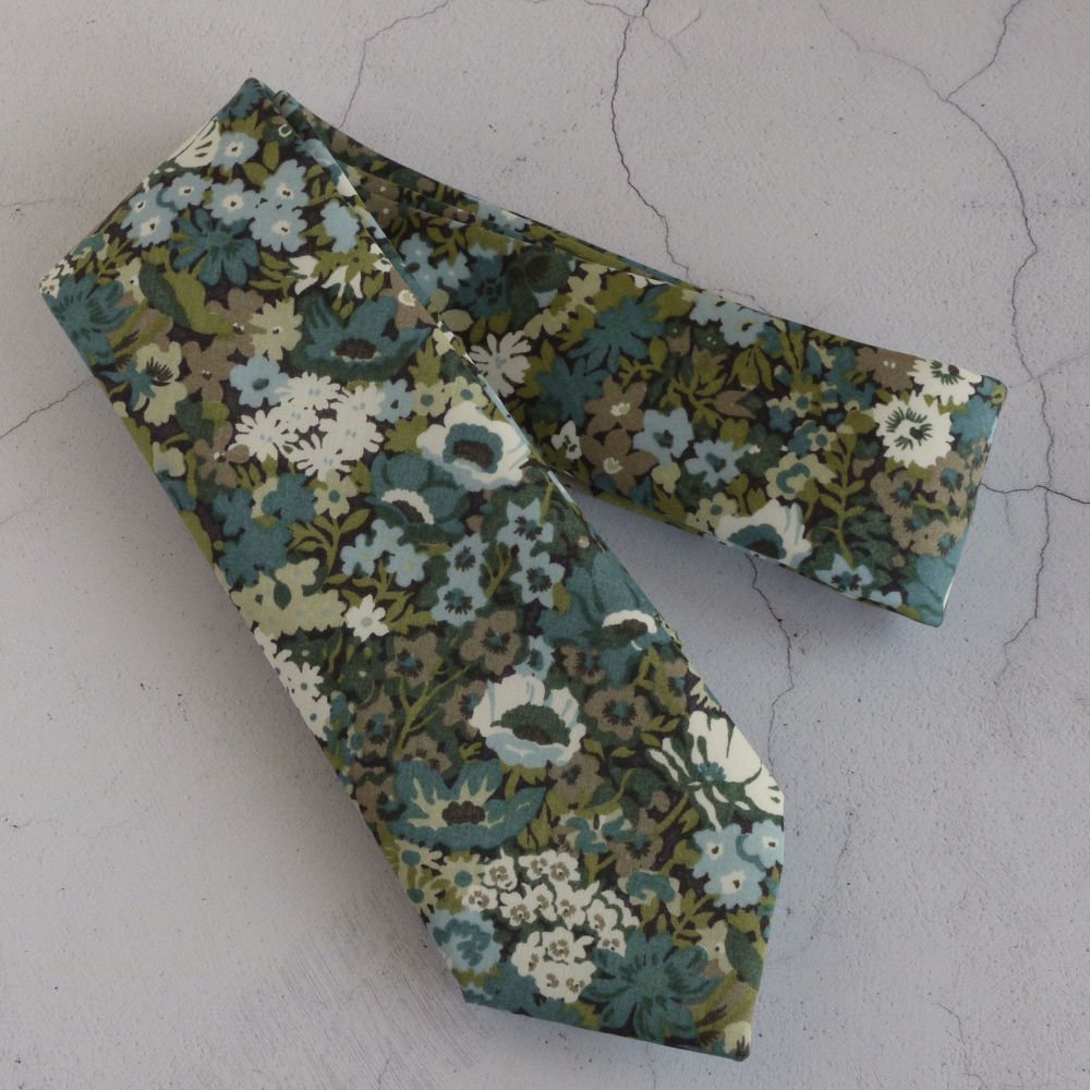 Custom order for tie, bow tie and bows in Thorpe blue green; plus pocket sq