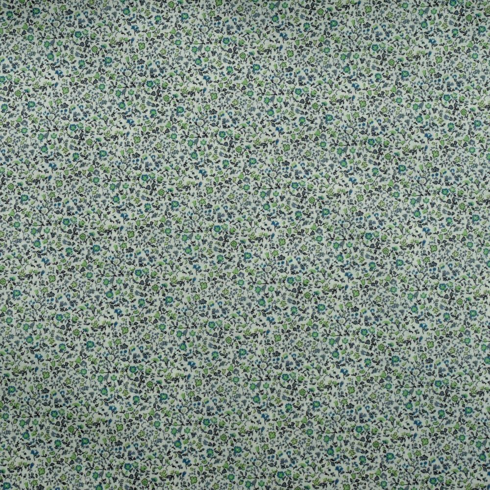 Green ditsy floral tie made from Liberty fabric - Newland green