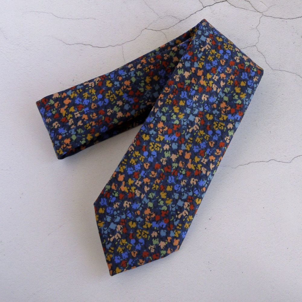 Custom order an extra long Liberty print tie - Gizmo blue