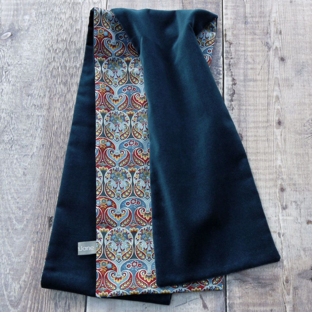 Teal Velveteen and Liberty Georgia Duke Scarf