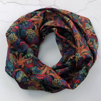 Pineapple Paisley infinity scarf made with Liberty fabric