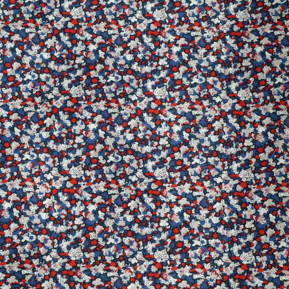 Pepper red and blue Liberty tana lawn 30cm x 30cm