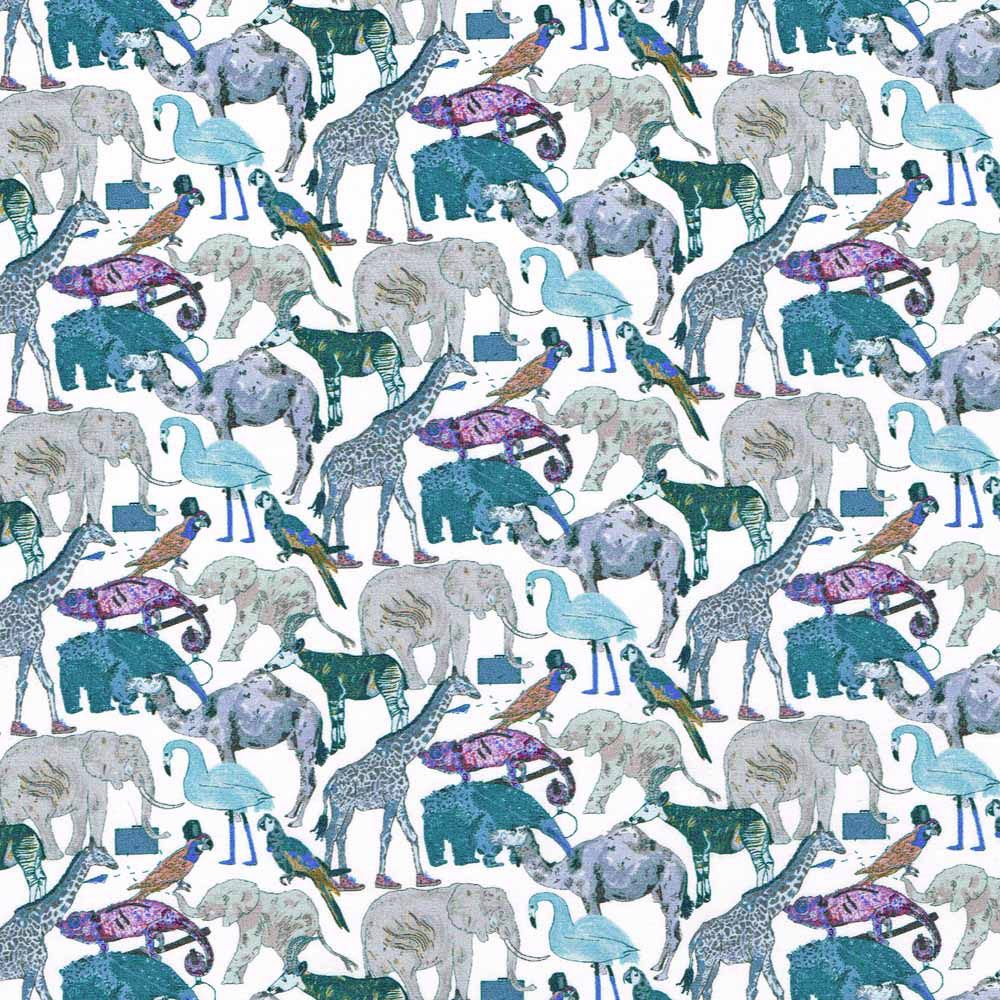 Queue for the Zoo blue Liberty tana lawn 30cm x 30cm
