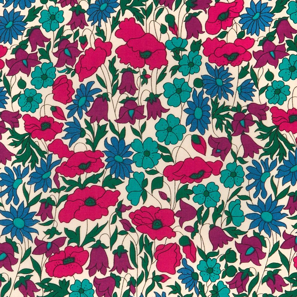 Poppy & Daisy red and blue Liberty tana lawn 0.19m