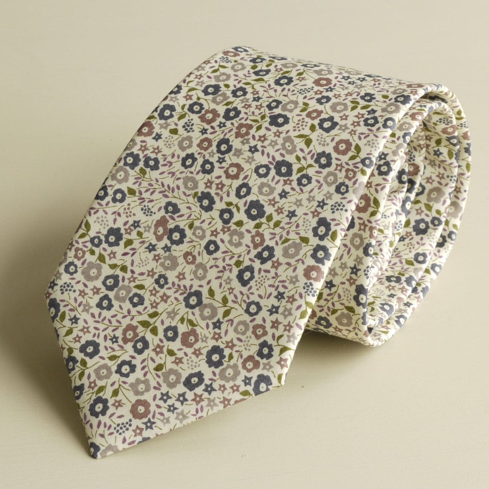 <!-111->Men's Handmade Liberty Tana Lawn Tie - Fairford brown