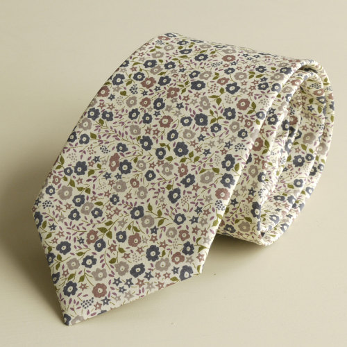 <!-111->Men's Handmade Liberty Tana Lawn Tie - Fairford brown