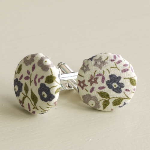 Liberty tana lawn silver plated cufflinks - Fairford
