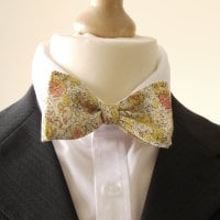 Liberty tana lawn bow tie - Claire Aude yellow - floral bow tie