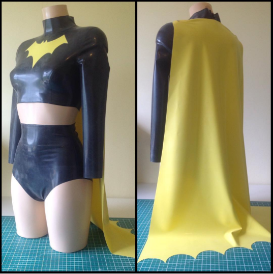 Rubber Latex Batgirl Inspired Outfit