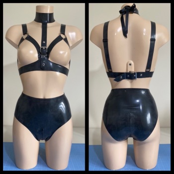 O-Ring Detail Harness and High Waisted Knickers