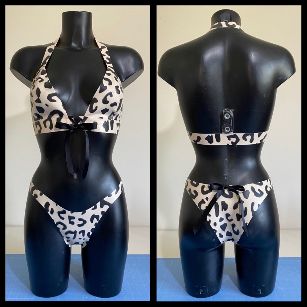 Leopard Print Latex Bikini