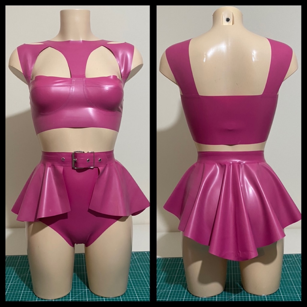 Cut-Out Bra Top, Peplum Belt and High Waisted Hotpants Bundle