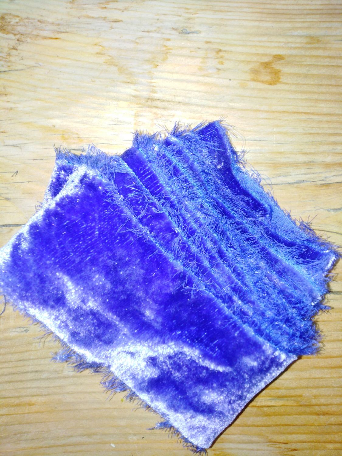 Indigo silk velvet ribbon