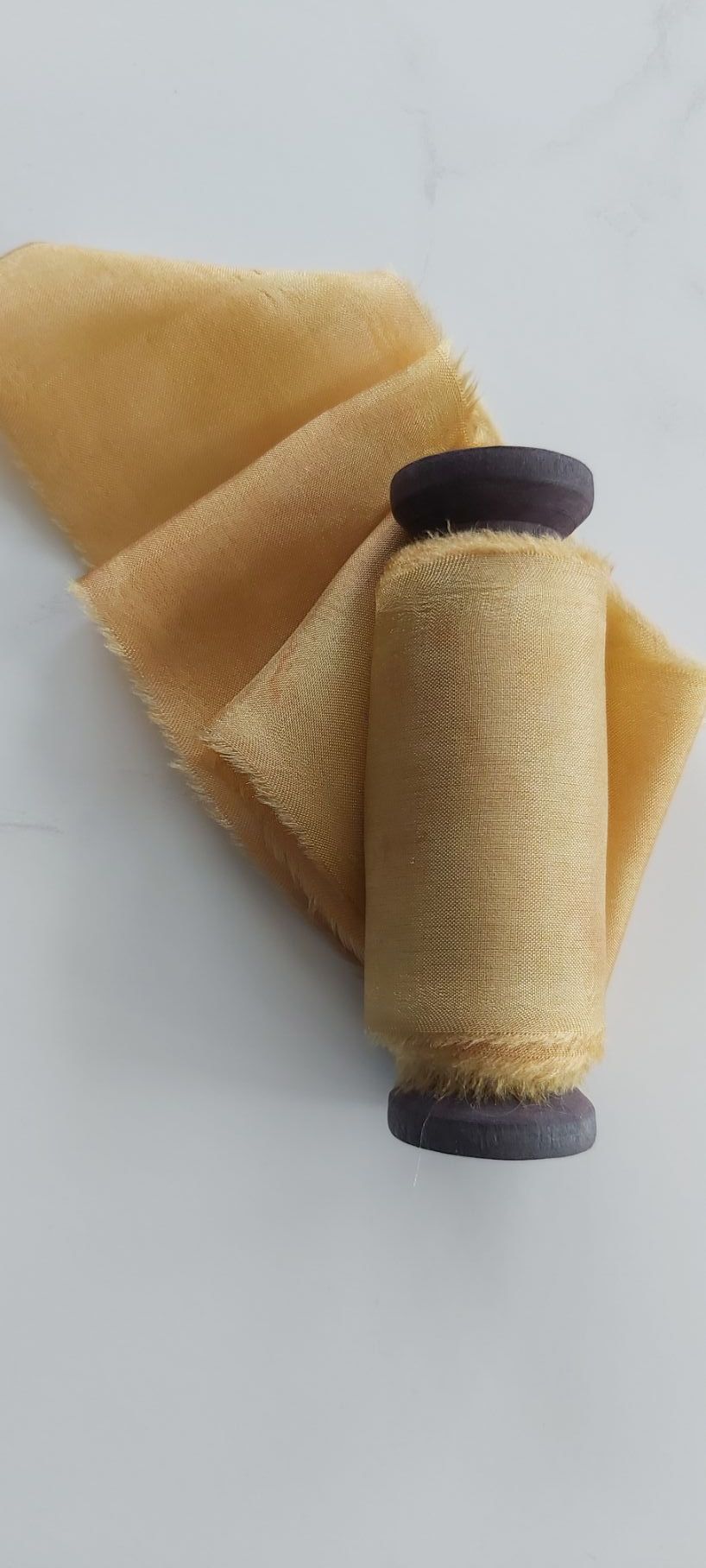 Mustard silk habotai ribbon