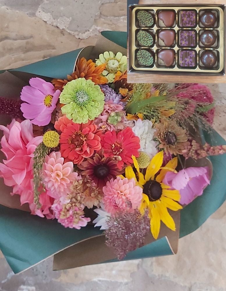 Flowers and chocolates