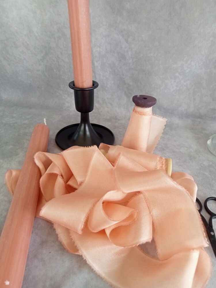 <!-- 004 -->Apricot blush silk ribbon
