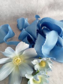  Summer blue silk ribbon